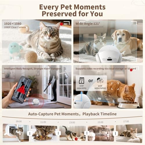 Honey Tour 1080P Moving Pet Robot Camera, Smart Home Security Robot with Auto Tracking, Night Vision, 2-Way Audio, Auto-Recharge, Motion Alerts, App Control for Pet, Baby & Elderly Care - Thumbnail 3