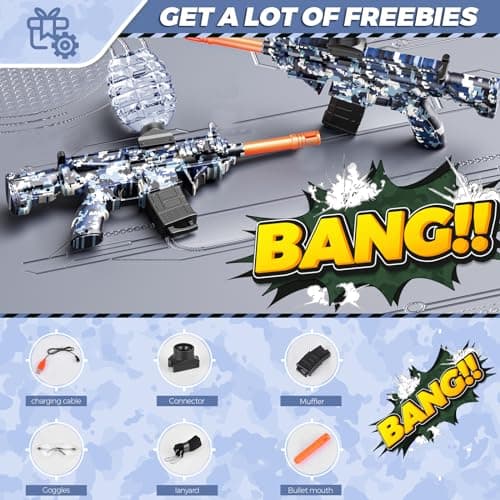 Electric Gel Ball Blaster Toys-Eco-Friendly Splatter Ball Blaster,Automatic Outdoor Games Toys for Activities Team Game(Blue) - Thumbnail 6