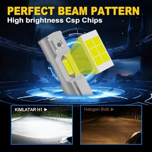 KIMLATAR H1 Light Bulb,Super Bright Upgraded 600% 30000LM Brightness Cool White H1/H1LL Bulbs Real 1:1 Halogen Size 80000 Hours Lifespans Easy Install Fog Light Pack of 2 - Thumbnail 2