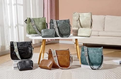 WOOMADA Crossbody Bags for Women Vegan Leather Handbag Trendy Hobo Shoulder Bag with 2 Adjustable Strap(1pc-dimgrey) - Thumbnail 3