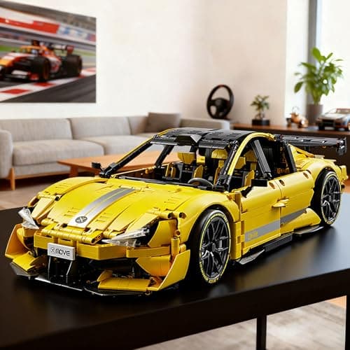 PIKARO Sports Race Car Building Set for Adults & Boys, 2143 Pieces 1:10 MOC Collectible Model Car Kit for Display, Racing DIY Kit Toy Set Birthday Gift for Kids Teens Ages 8-14 12-16 - Thumbnail 3