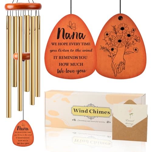 32" Wind Chimes Birthday Gifts for Nana, Nana Birthday Gifts, Nana Gift Mothers Day, Gold - Image 1