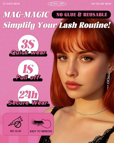 EMEDA Soft Natural Look Magnetic Eyelashes Kit, No Glue Magnetic Lashes with Applicator, Soft Magnet False Eyelashes Kit, Lightweight Natural for Sensitive Eyes, Easy Wear Magnet Lashes Gift Set - Thumbnail 2