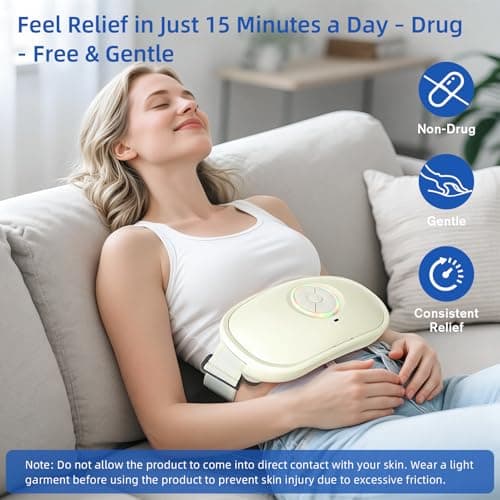 Sanivor Electric Abdominal Massager - Belly Massager with Heat,Stomach Massager for Digestion Belly Cellulite Massage for Flattening Belly,Bloating,Constipation - Thumbnail 6