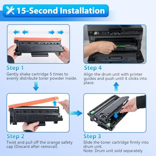 TN760 Toner Cartridge and DR730 Compatible Replacement for Brother TN 760 TN-760 TN730 DR 730 for MFC-L2710DW MFC-L2750DW HL-L2370DW DCP-L2550DW (2 Toners, 1 DR730 Unit, 3 Pack) - Thumbnail 6