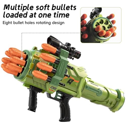 Toy Gun Toy Foam Blasters - New 2026 Jumbo Rocket Gun, Toy Rocket Artillery Launcher RPG Gun with 16 Foam Rockets Bullets, Outdoor Shooting Games Toy Guns for Kids 6-12 Year Birthday Xmas Gifts - Thumbnail 6