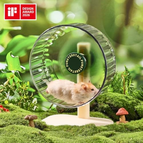 FunstersTail Super Silent Hamster Wheel 10.4 Inch, Magnetic Large Rat Wheel for Chinchilla, Gerbil, Guinea Pig, Cat, Mouse, Sugar Glider and Dwarf, Syrian Hamster Accessories (Avocado Green) - Thumbnail 3