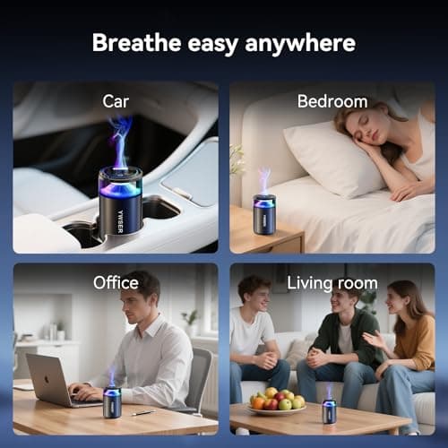 Smart Car Air Freshener, Enlarged Spray Nozzle, Car Air Freshener Diffuser Pro, Auto On/Off, Adjustable Modes, 8 Ambient Lights, Long-lasting Premium Scents (Grapefruit) - Thumbnail 5