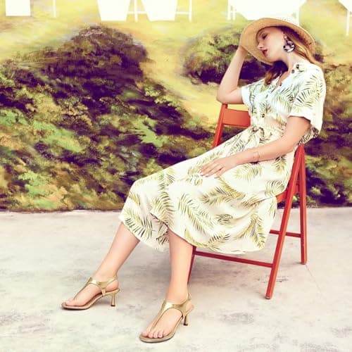 TopWalks High Heels for Women Flip Flops Thong Heel Heels Open Toe Slip On Summer Beach Strappy Sandal Shoes - Thumbnail 2