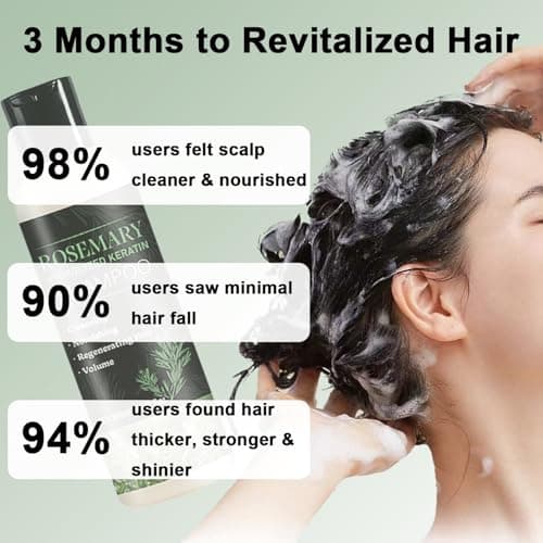 Rosemary Shampoo for Hair Growth, Natural Thickening & Strengthening Shampoo with Hydrolyzed Keratin, for Thinning Hair & Hair Loss for Women and Men 6.76 Fl Oz (Pack of 1)) - Thumbnail 4