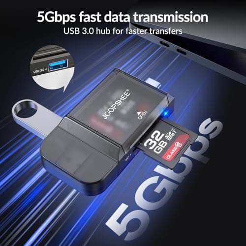 6-in-1 SD/TF Card Reader Adapter with SD Card Storage USB A & Type C Port & USB 3.0 Slots for Micro SD/SDHC/SDXC/MMC Memory Cards, Compatible with PC, MacBook, Chromebook, Android Phone, i-Phone - Thumbnail 4