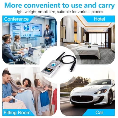 JMDHKK K18+ Hidden Camera Detector, Spy Camera Finder, Bug Detector, Magnetic Field Detector, Listening Device Detector – Privacy Protection Tool for Home, Office, Hotel, and Travel Security(Silver) - Thumbnail 6