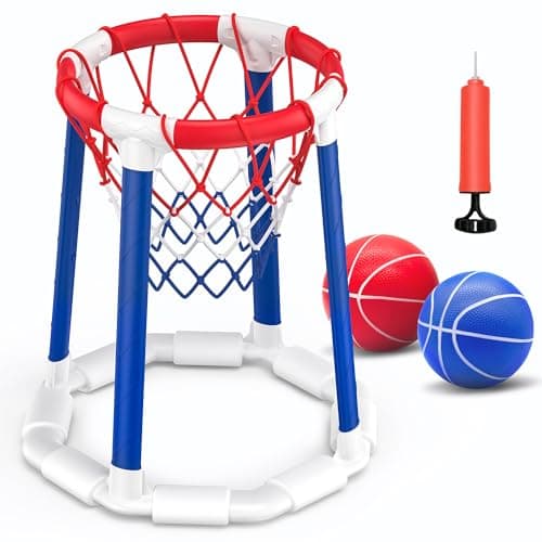 CHMYWJ Pool Basketball Hoop Pool Games Pool Toys with 2 Basketballs Floating Basketball Hoop for Pool for Kids & Adults Indoor Outdoor - Image 1
