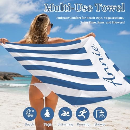 thobac Custom Beach Towel | Super Soft & Quick-Dry Material,Personalized Towels for Kid,Suitable for Both Adult and Kid,Perfect for Beach, Pool, or Vacation,A Great Gift Choice for Family! - Thumbnail 6