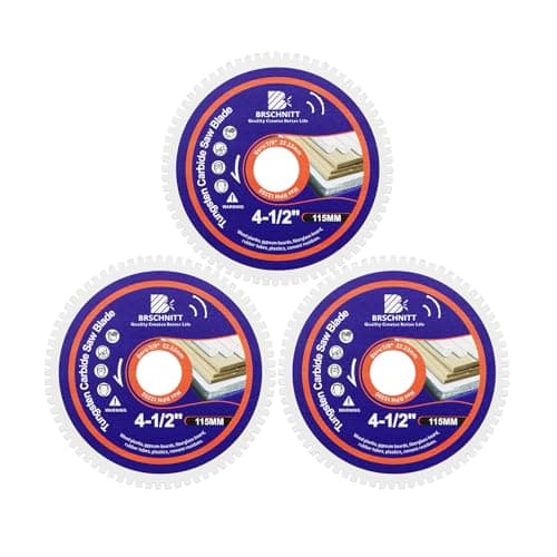 BRSCHNITT Tungsten Carbide Wood Blade 4.5" - 115mm x 1mm x 22.23mm Arbor for Wood, Plastic, Glass, Rubber, Cement (3pcs) - Image 1