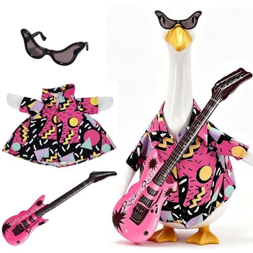 FEIYUENO Hip Hop Porch Goose Hawaiian Outfits Fits 23'' Statue, Hawaii Pink - Image 1