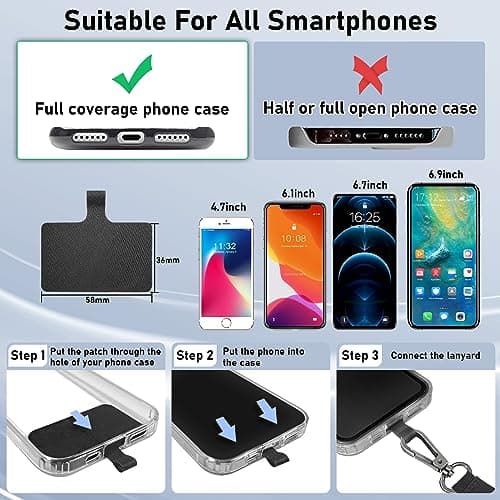 ROCONTRIP Phone Lanyard 2X Crossbody Cell Phone Strap with 2 Phone Patch Universal iPhone Lanyard Adjustable Shoulder Neck Strap for Women Men Travel Shopping Walking - Thumbnail 6
