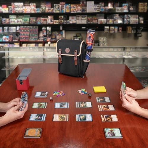 ENHANCE Designer Edition Compact MTG Backpack with Customizable Interior Fits Magic the Gathering, Lorcana & more - Accessory Pocket for Dice Bags, Booster Packs, Tag Trackers, Playmat Pocket (Black) - Thumbnail 2