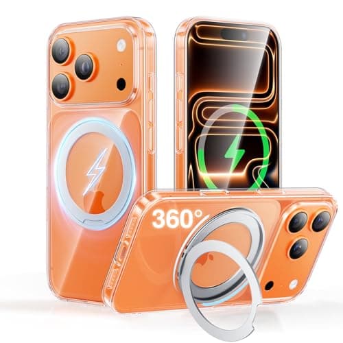 SMARTDEVIL Magnetic Stand for iPhone 17 Pro Max Case,[Built-in Invisible Kickstand][Compatible with MagSafe] [Military Grade Shockproof] 360° Magnetic Stand Phone Case, Clear
