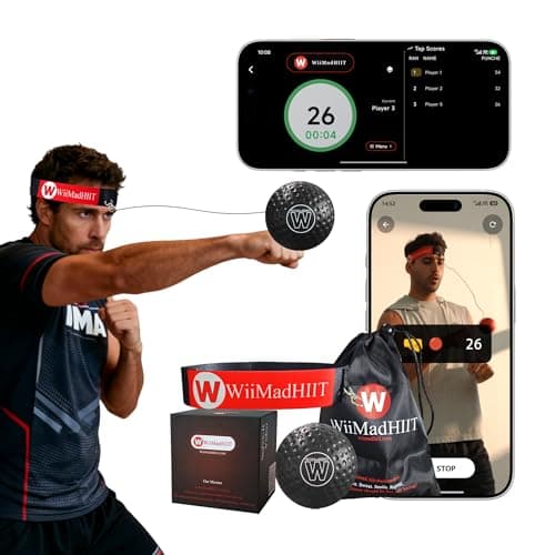 WiiMad Boxing Reflex Ball with Punch Counter App, Punching Ball with Headband, Workout Toy for Kids Teen Adults, Hand Eye Coordination Training | Boxing Equipment, Home Fun Punch Game - Image 1