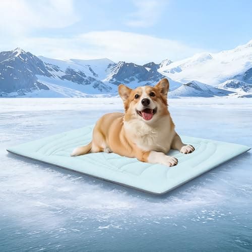 Petrendy Dog Cooling Mat, 36"x23" Cooling Mat for Dogs and Cats, Arc-Chill Cold Fabric Delivers Rapid and Lasting Cool (Q-Max>0.5), Portable & Washable Pet Pad for Summer - Image 1