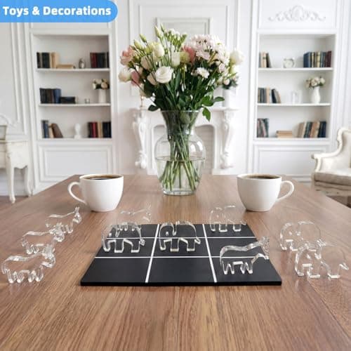 Lewabov Acrylic Tic Tac Toe Board Game - Modern Coffee Table Decor, Easter Basket Stuffers for Teens & Adults, Office Desk Accessories & Family Game Night Essentials,2‑in‑1 Game and Decor piece - Thumbnail 2