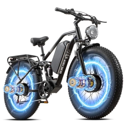 DAMSON 5000W Dual Motor Electric Bike for Adults AWD, 52V 30Ah Battery, 40MPH Electric Bicycle, Up to 90 Mile Range, 26" Fat Tire Mountain Ebike, Full Suspension, Hydraulic Disc Brakes