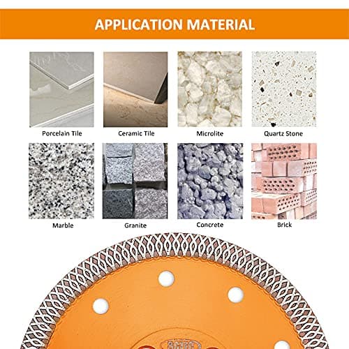 BGTEC Diamond Porcelain Saw Blades,1pc 5 Inch X Mesh Turbo Tiles Blades 7/8” Arbor for Porcelain Tile Granite Marbles Cutting Disc - Thumbnail 5
