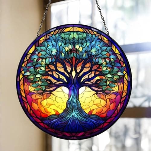 Tree of Life Suncatcher Stained Glass Window Hanging - Thumbnail 2