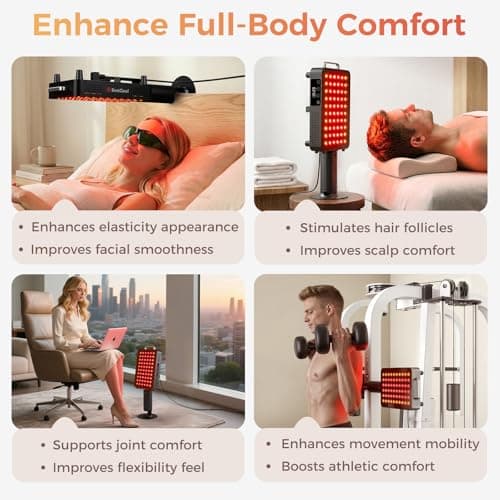 BestQool Red Light Therapy Panel, 6 Wavelengths Infrared Light Therapy with Stand, FSA-HSA Elite Grade 60 LED Dual Chip Red Light Therapy for Body, Face, Infrared and Red Light Lamp, 140W - Thumbnail 5