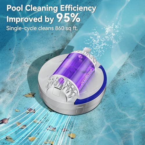 Cordless Robotic Pool Vacuum, 45W Dual‑Motor Automatic Pool Cleaner, 2L Large Debris Capacity, Auto Self‑Parking, 9‑Safety Protection, Ideal for Flat Bottom Inground & Above‑Ground Pools - Thumbnail 3