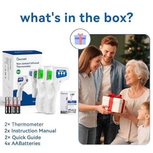 Berrcom 3-in-1 Contactless Infrared Forehead Thermometer for Fever Check | for Babies, Kids & Adults | 2-Pack | Batteries Included | JXB-178 (White) - Thumbnail 6