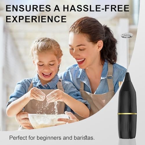 2 Pack Electric Milk Frother Wand, Black | Powerful Motor for Fast Creamy Froth, Easy Clean, Coffee, Latte, Matcha, Hot Chocolate - Thumbnail 6
