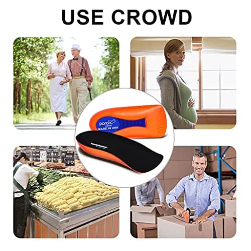 YouthBelief Heel Cup [Poron - Made in USA] Plantar Fasciitis Inserts for Men Women Heel Insoles for Heel Pain and Heel Spurs, Bone Spur, Flat Feet, Shock Absorption (Black, Women 12-14 / Men 10-14.5) - Thumbnail 6