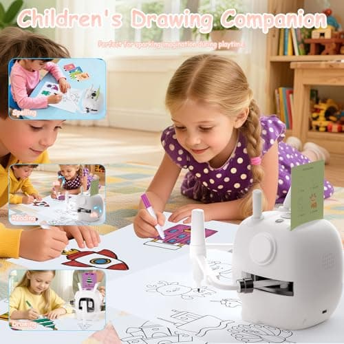 Drawing Robot for Kids with 192 Cards, Smart Robot Drawing Machine Toys for 3+ Year Old Boys and Girls, Interactive Painting Learning and Educational Toy Perfect for Birthday Chirstmas Party, White - Thumbnail 5