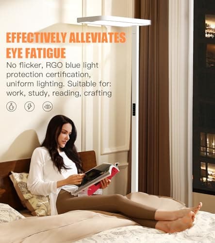 PalFish Pure Light Floor Lamp, Motion Sensor, 9500LM, 4000K, Dimmable - Thumbnail 6