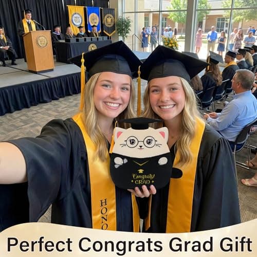 Graduation Plush Cat Stuffed Animal – 2026 Graduation Stuffed Animal Toy with Cap Gown for Kindergarten Preschool Elementary College Graduates Congrats Grad Gift for Girl Boy Men Women Student 9 Inch - Thumbnail 2