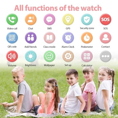AXYWINBO Kids smart Watch for Girls Boys 4g GPS Call Text-Smart Watch for Kids Game Camera Pedometer Alarm Clock Calculator-Kid Watches for Girls Boys 4-12 Ages Gifts Pink - Thumbnail 6
