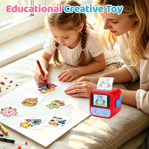 Lumavere AI Voice-Powered Sticker Printer for Kids, Portable Pocket Ink-Free Thermal Sticker Maker with HD Display, Creative Art Gifts for Boys & Girls Age 3-12(AI Printer + 5 Sticker Rolls) - Thumbnail 6