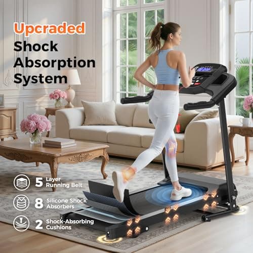 Lastforever Folding Treadmill for Home Use, 2.5HP Quiet Motor, 0.5–7.5 MPH with 8% Manual Incline, Compact Electric Treadmill with LED Display, 300 LBS Capacity, Cup Holder & Safety Key - Thumbnail 3