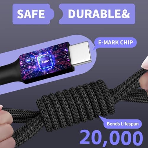 Dual Type-C 4 in 1 Multi Charging Cable for iPhone 17/ Galxy S26, Travel Cruise Essentials, USB Cable iPhone Charger Cord, Charging Cords for iPhone17-8/Androids/iPad and More, Car Charger (2Pack 5FT) - Thumbnail 5