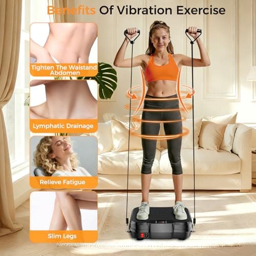 Trekora Vibration Plate Exercise Machine for Lymphatic Drainage, Vibration Platform for Weight Loss, 400 Lbs Capacity Shake Plate Full Body Workout Vibrate Fitness Platform for Home Women Men - Thumbnail 4
