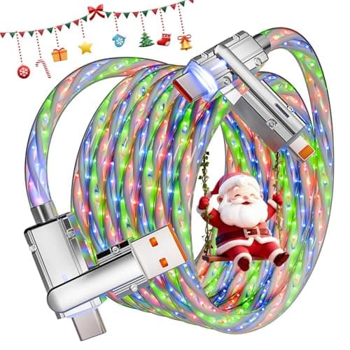 Travel Essentials,Dual Type-C 4 in 1 Multi Charging Cable, 3 FT Universal Charging Cables for All Devices, 2 USB-C/Lightning/Micro USB Port, Compatible with iPhone 17 16/15 Series/Phone/Tablet,66W - Image 1