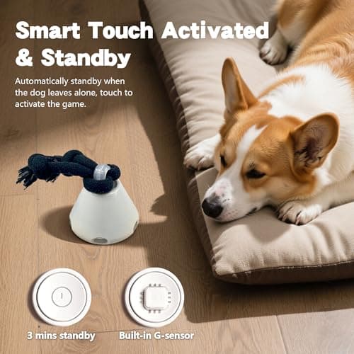 Hanarook Interactive Dog Toys, Automatic Moving Rolling Dog Toys to Keep Them Busy, Motion-Activated Bouncing Vibrating Dog Ball for Small/Medium/Large Dogs (Flying Saucer) - Thumbnail 3