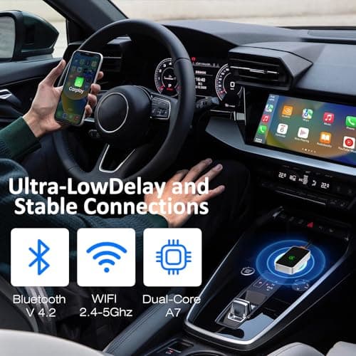 Wireless CarPlay Adapter 2024 Upgraded, Converts Factory Wired CarPlay to Wireless, Plug and Play Car Play Wireless Adapter, Fit for Cars with Built-in CarPlay from 2015 & for Apple iPhone iOS 10+ - Thumbnail 5