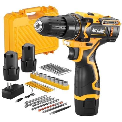 Aredale Cordless Drill Set, 12V Power Drill Driver with Battery and Charger & Toolbox, 3/8" Keyless Chuck, 2 Variable Speed, 25+1 Torque Setting with LED for Home DIY - Image 1