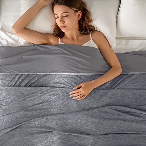 Topcee Cooling Blanket (90"x90"Queen Size) for Sweats Absorbs Heat to Keep Adults Cool on Warm Nights, Q-Max 0.5 for Hot Sleepers, Ultra-Cool Lightweight Blanket for Bed - Image 1