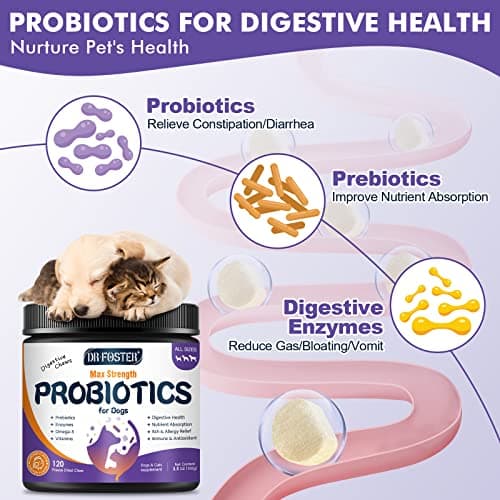 Probiotics for Dogs, Freeze-Dried Dog Probiotics and Digestive Enzymes, Plus Omega-3 for Itchy Skin, 3-in-1 Prebiotics for Digestive Health, Dog Vitamins and Supplements for Immune Health, 120 Bites - Thumbnail 3