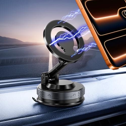 MinVix Vacuum Magnetic Phone Holder, Upgraded Suction Phone Mount, 360° Adjustable Car Phone Holder for MagSafe, Phone Holders for Your Car/Gym/Mirror, Compatible with iPhone & Android Smartphones - Thumbnail 2