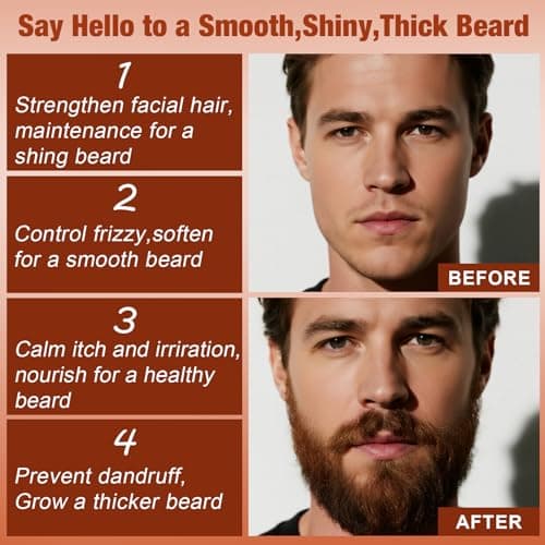 Beard Oil for Men,4 Floz,2 Packs Natural Sandalwood & Unscented Beard Growth Oil with VE,Argan & Jojoba Oil,Softens,Moisturizes,Strengthens,Adds Shine,Reduces Frizz,No Fragrance Conditioner for Men - Thumbnail 4